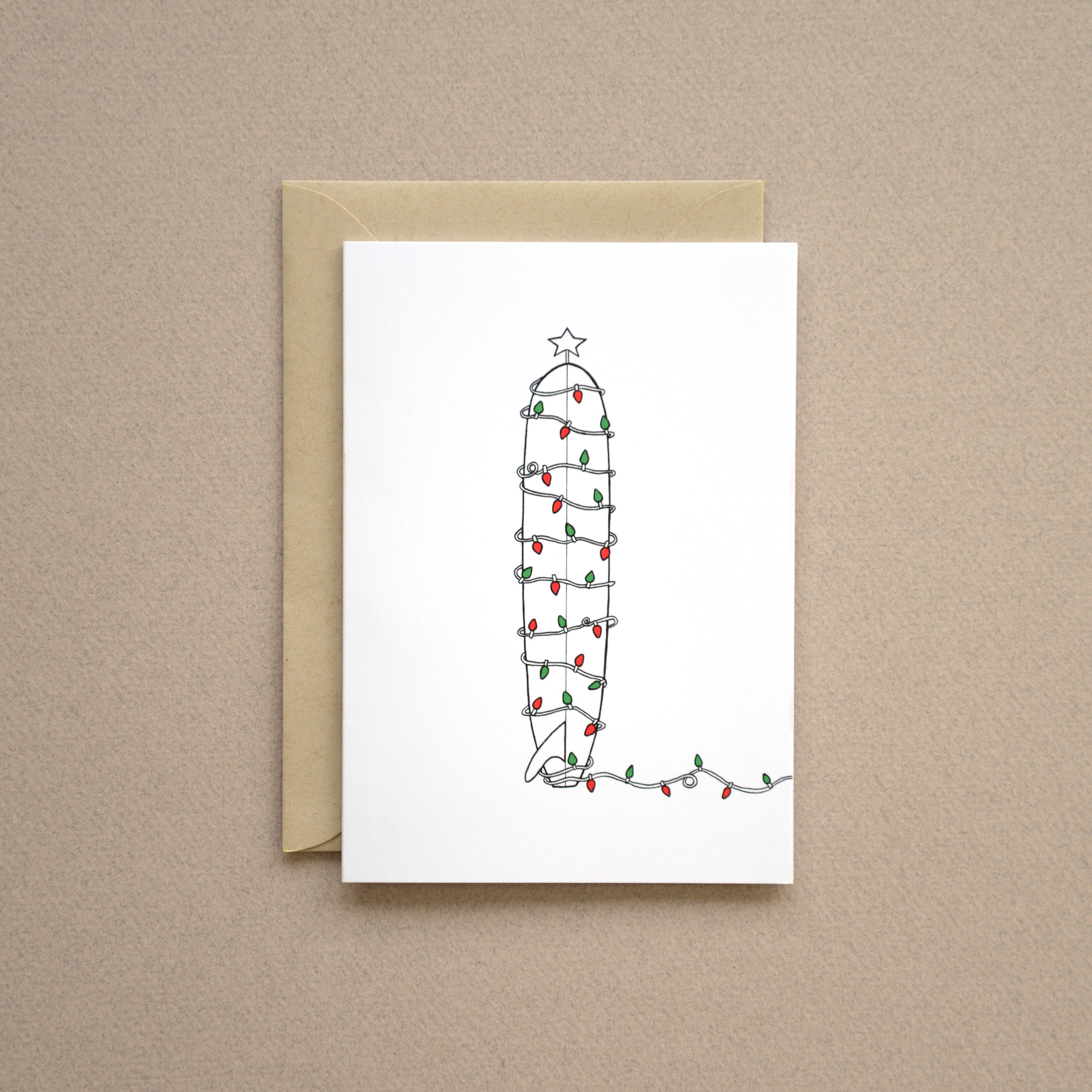Surf Art Christmas Card, "Yule Log"