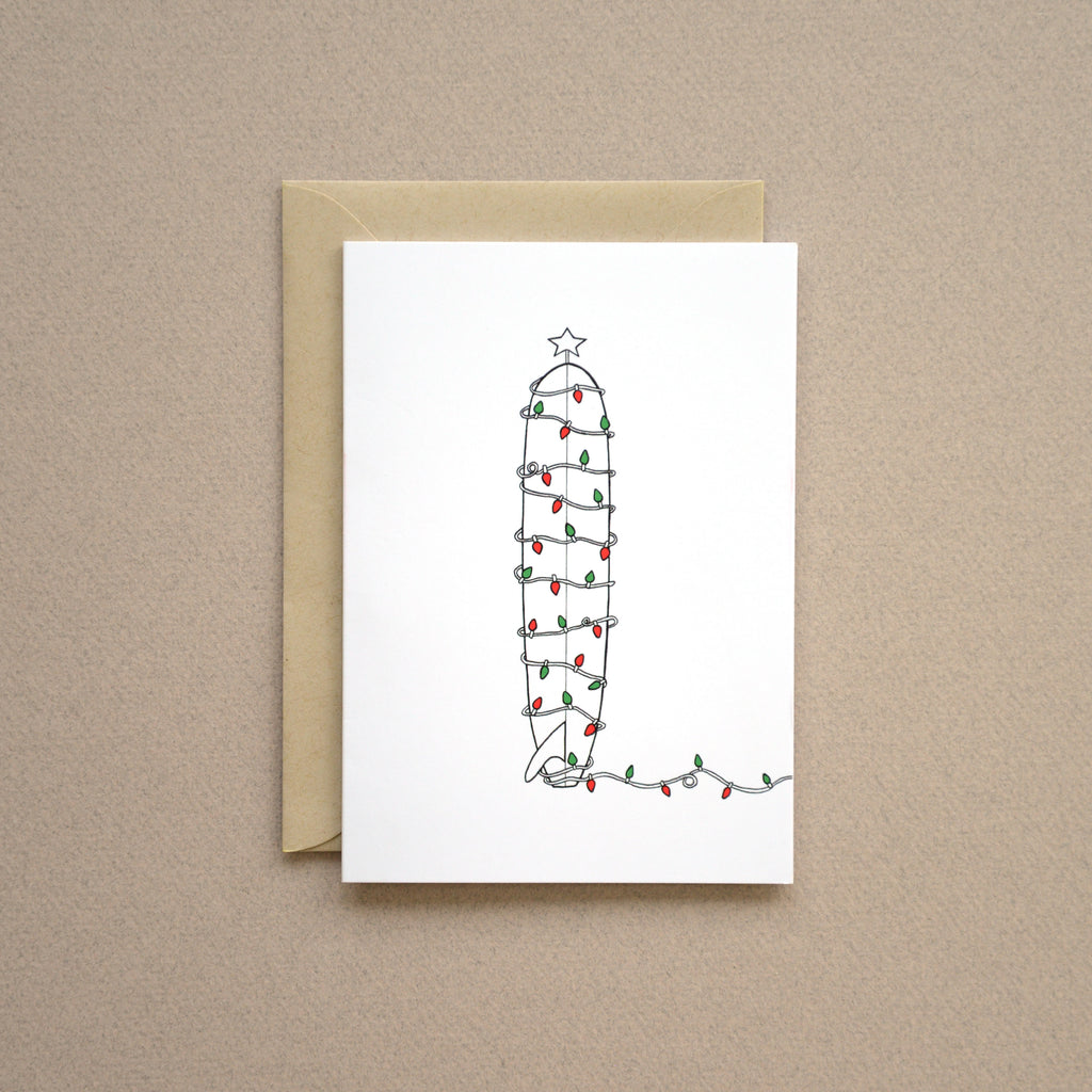 Surf Art Christmas Card, "Yule Log"