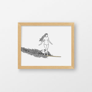 Surf Art Print, "Cross Step"