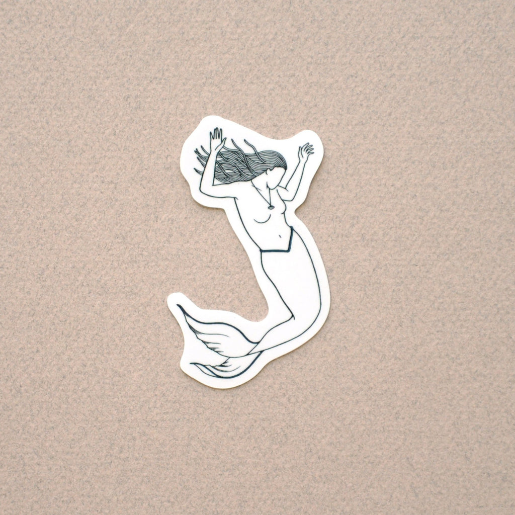 Mermaid Art Sticker, "Half Human"