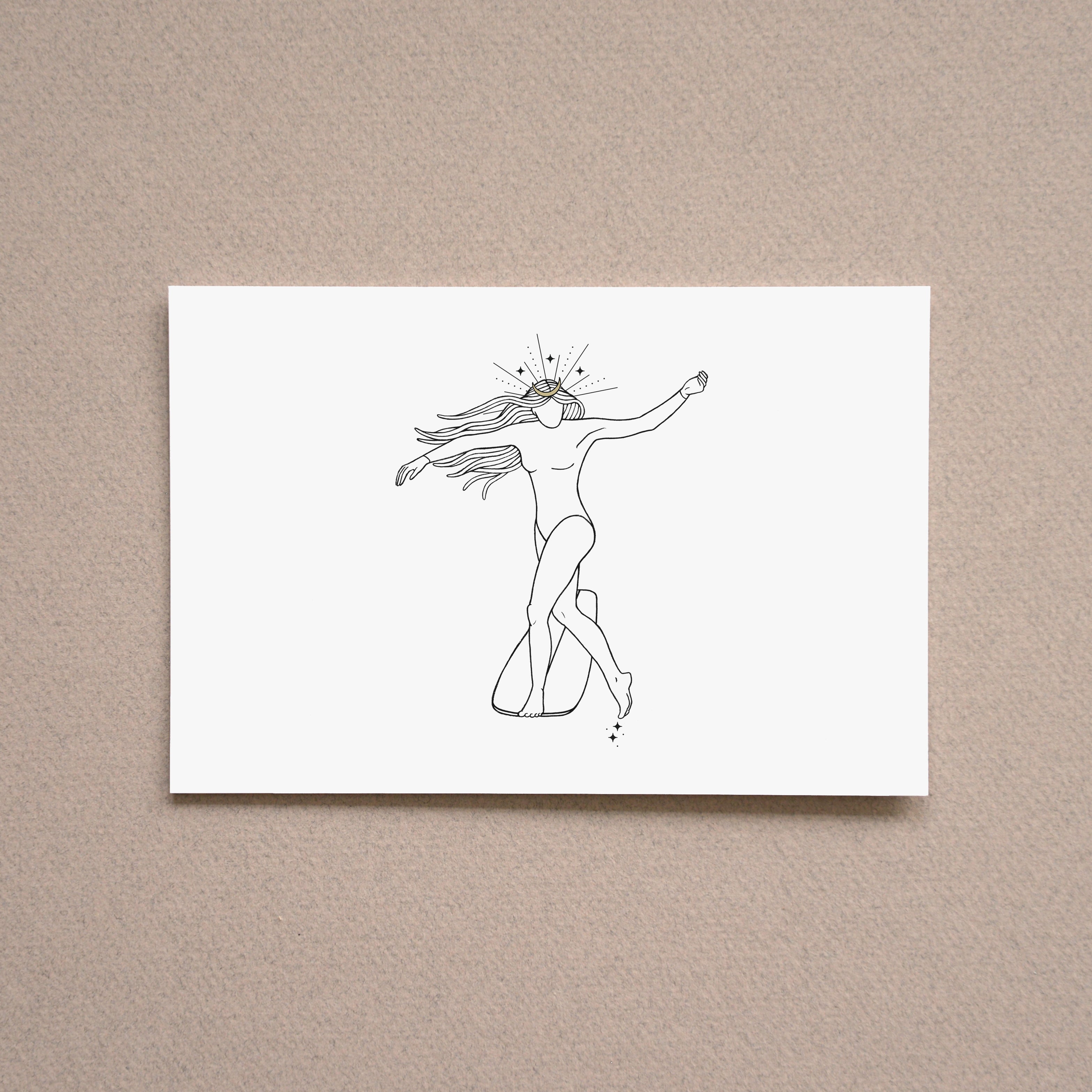 Surf Art Postcard, "Cosmic Slide"