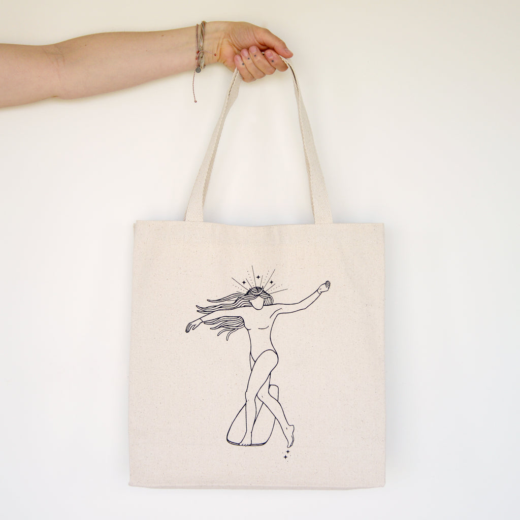 Surf Art Tote Bag, "Cosmic Slide"