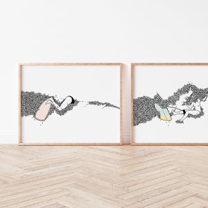 Wipeouts | A Pair of Surf Art Prints