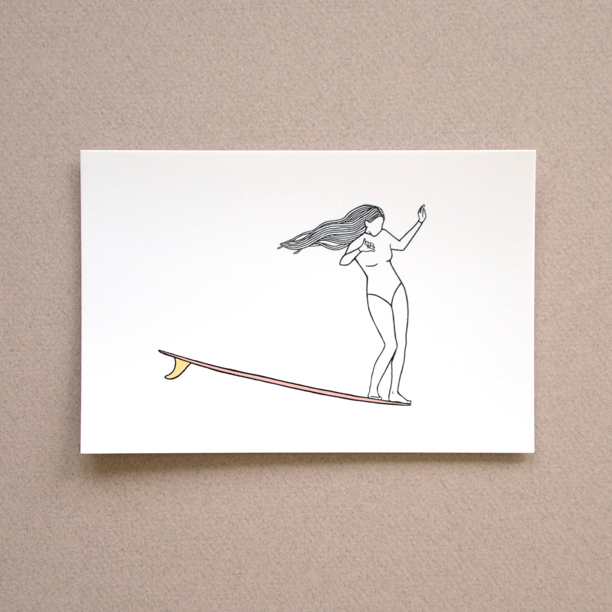 Surf Art Postcard, "Nose Ride"